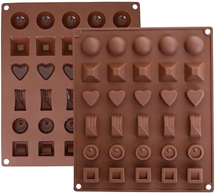 Inditradition Silicone 6 Designs Candy and Ice Mould, 30 Slots, Brown, Standard Size - 1Piece