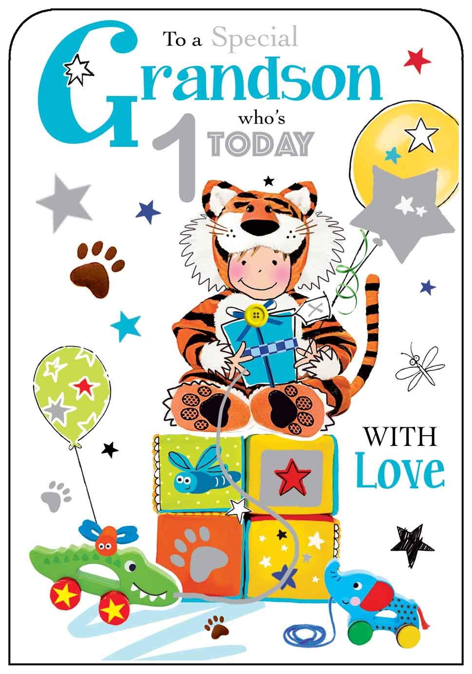 Grandson 1st Birthday Card