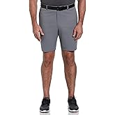 PGA Tour Mens 9" Flat Front Golf Shorts with Active Waistband (Size 30-44 Big & Tall)
