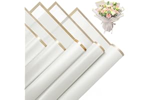 Alijoy 20 Sheets White Flower Wrapping Paper - 22.8" x 22.8", White Floral Wrap Paper for Flower Bouquet Packaging, Waterproof Flower Paper Wrap for Wedding, Birthday, Anniversary