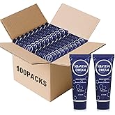 Travel Shaving Cream for Men, Individually Wrapped Mini Shaving Cream in Bulk, Disposable Travel Size Toiletries Amenities Vacation for Hotel, Shelter/Homeless/Nursing Home/Charity 1 Oz (Pack of 100)