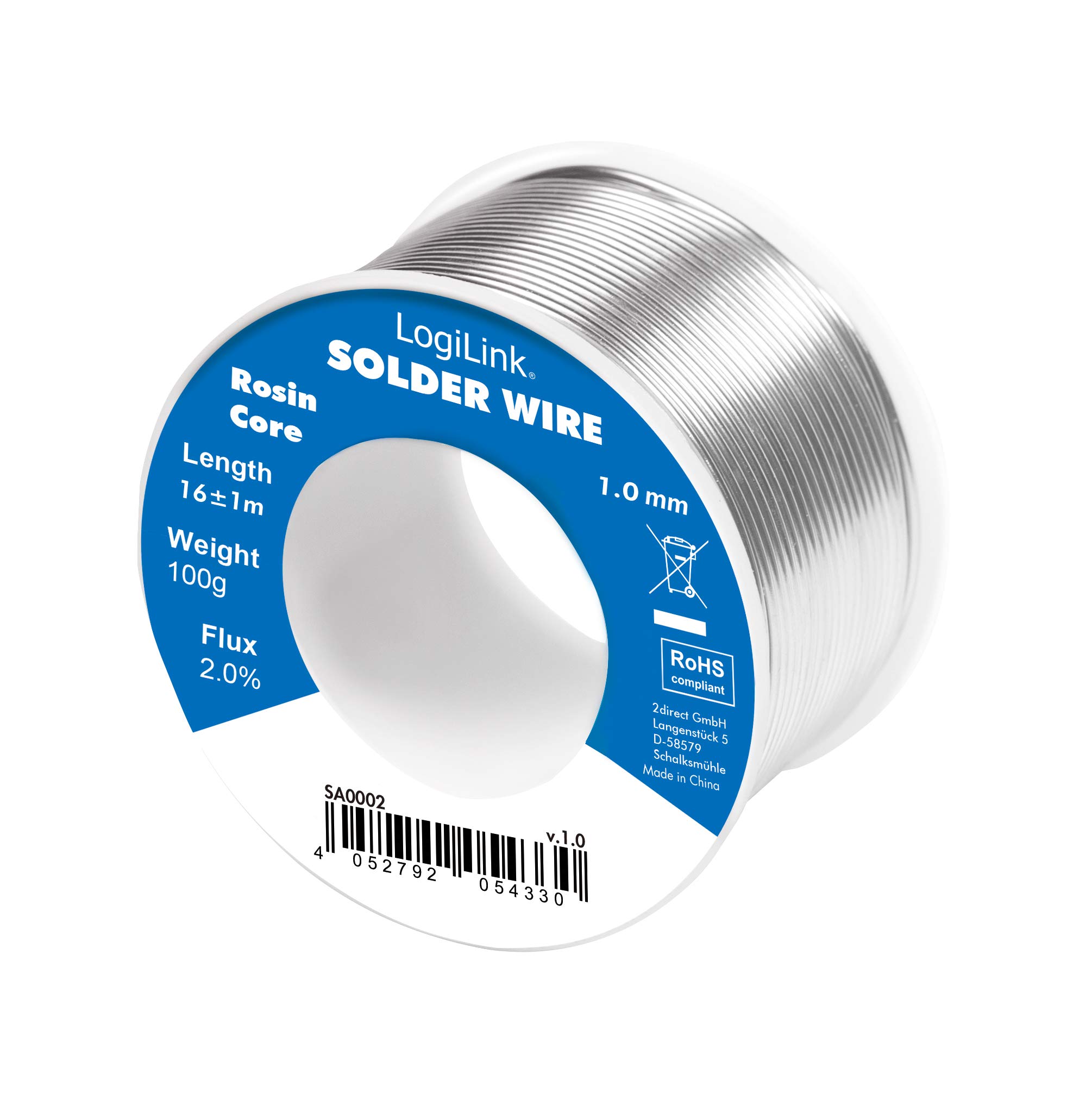 LogiLink Professional soldering wire with colophonium core 1 mm. 100 g roll