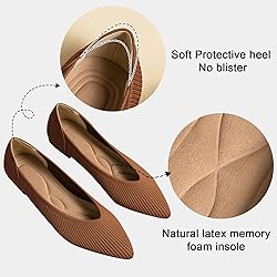 TINGRISE Women's Flats Shoes Pointed Toe Knit