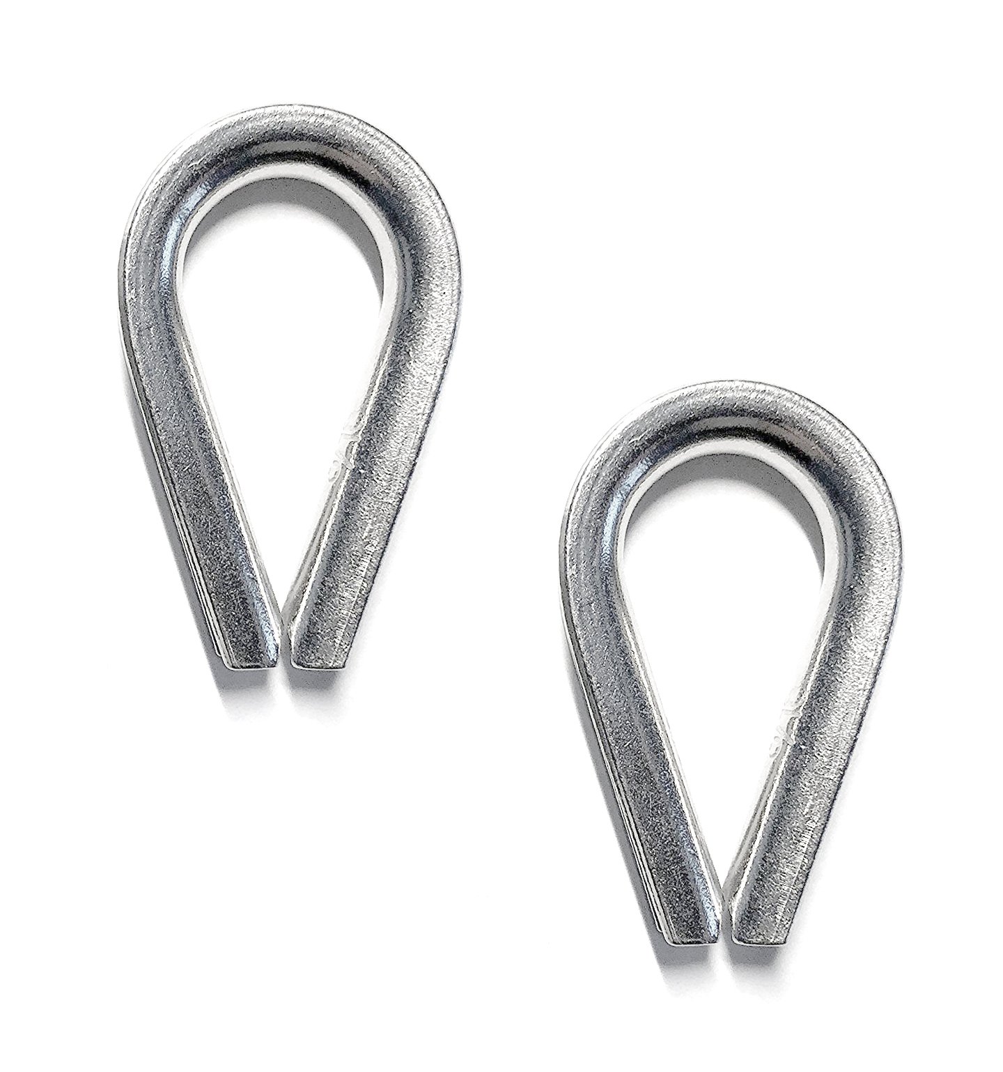 2 Pieces Stainless Steel 316 3/16" (5mm) Wire Rope Thimbles Heavy Duty Marine Grade for Rope Size 3/16"
