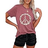 Stay Groovy Shirt for Womens:Hippie 70s T-Shirt Cute Hippie 70s T-Shirt Casual Short Sleeve Tee Tops