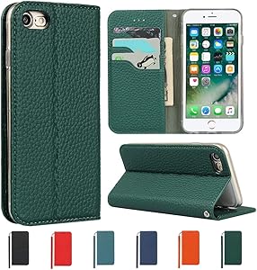 iPhone SE 2020, iphone7/8 Wallet case, Sailortech Premium Genuine Ultra Thin Leather Wallet Case Litchi Grain Flip Cover with Card Slots & Kickstand & Lanyard Cover for iPhone 7/8/SE 2 4.7