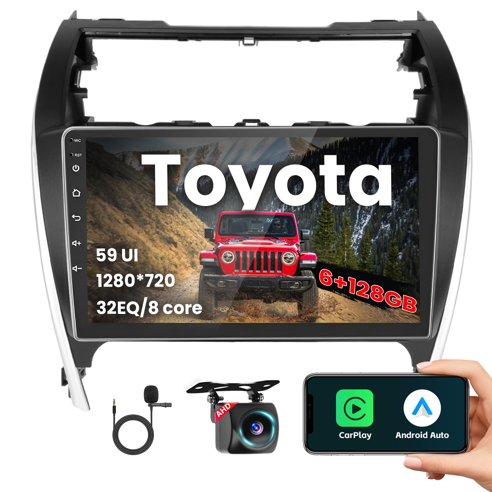 Photo 1 of ?8 core 6+128GB? for Toyota Camry 2012 2013 2014 Fuluku Android 13 Car Stereo with Wireless Carplay Android Auto, 10'' Touch Screen Car Radio GPS WiFi, Bluetooth SWC Mic Backup Camera Mirror Link