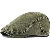 Newsboy Cap for Men Adjustable Flat Ivy Gatsby Cabbie Driving Hat Breathable Denim Cotton Golf Cap