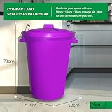 Neat. 90L Large Purple Plastic Bin with Lid, Heavy Duty Indoor Outdoor view 2