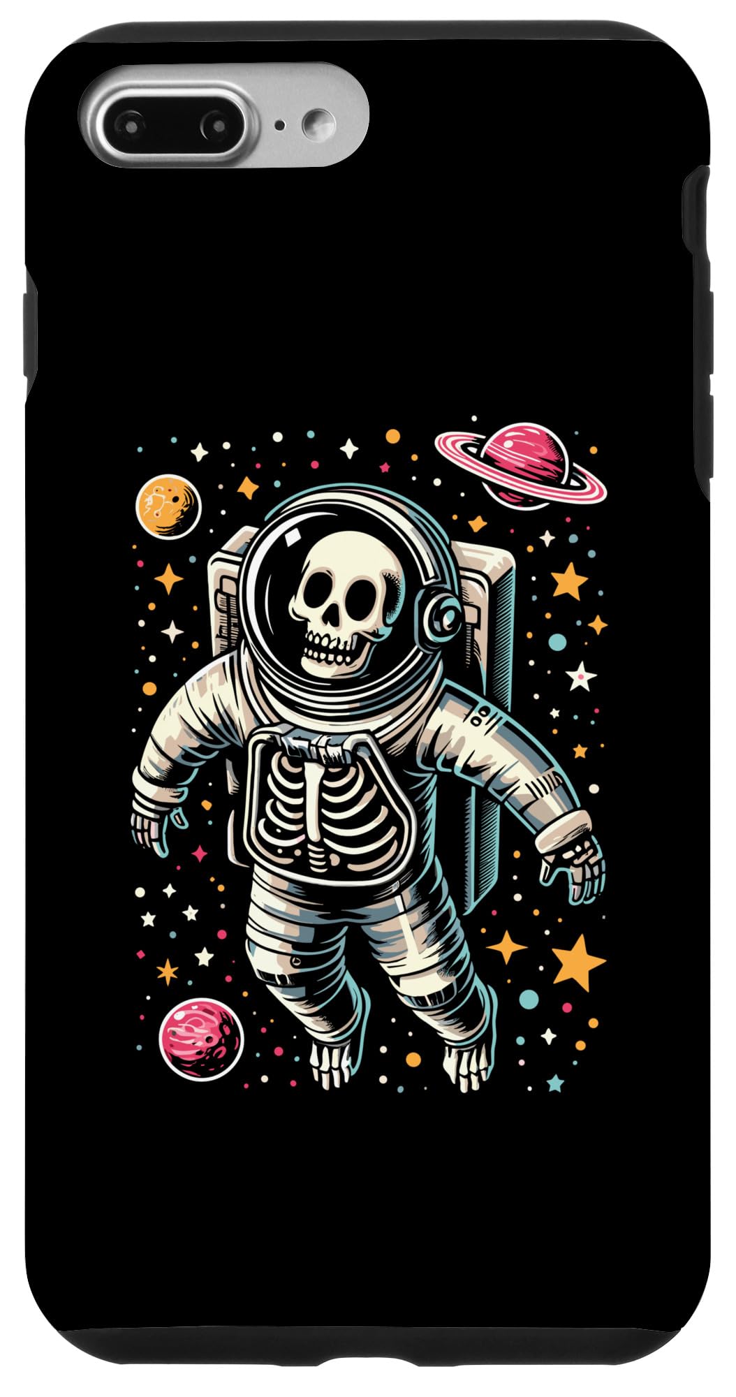 iPhone 7 Plus/8 Plus Skeleton Space Astronaut Saturn Funny Halloween Case
