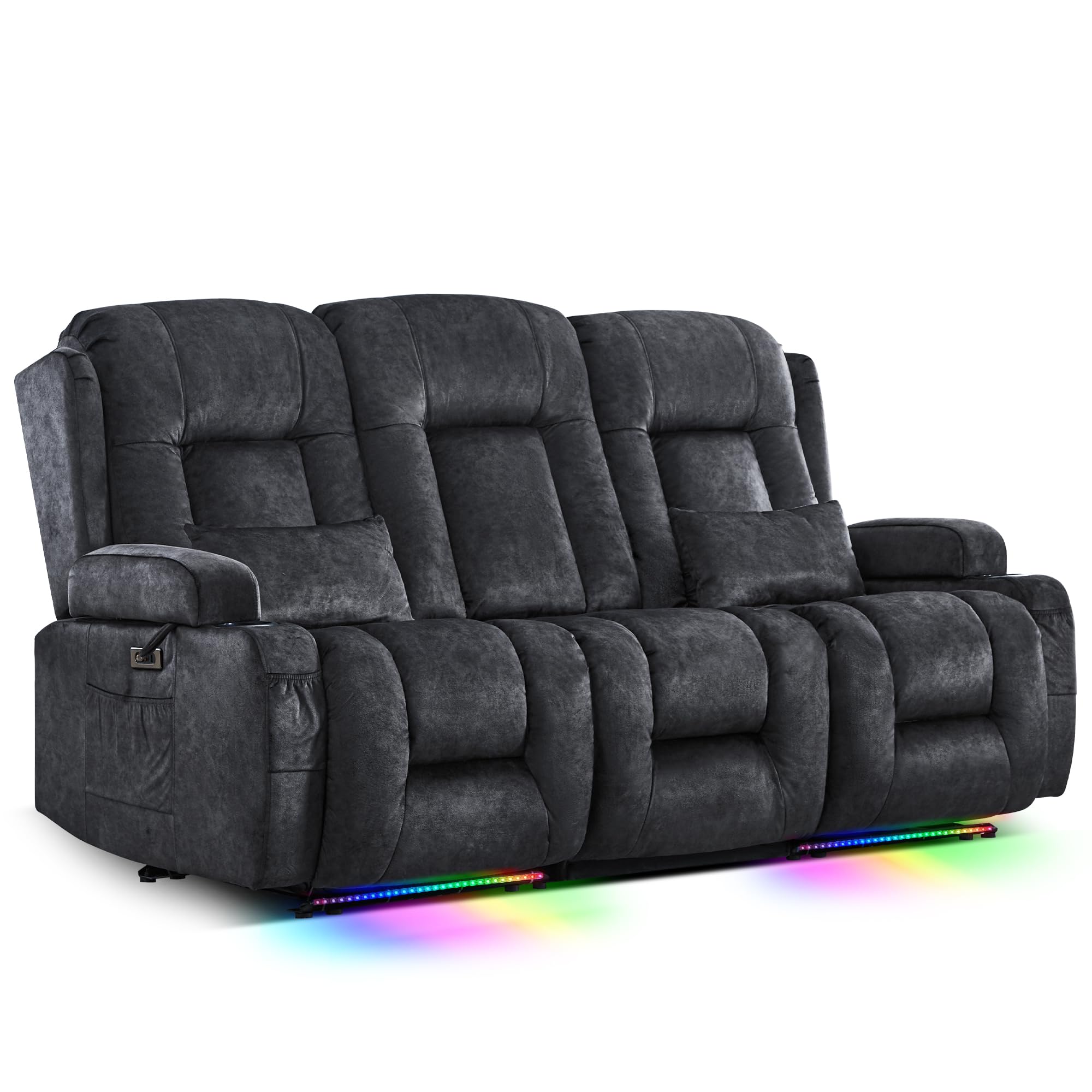 TUNYI Power Loveseat Recliner Sofa with Massage