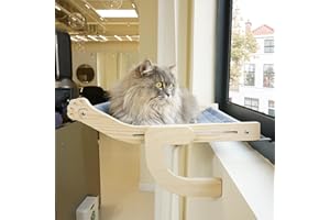 PETKARAY Cat Window Perch, Window Sill Cat Hammock, Indoor Cat Window Seat Window Shelves, Adjustable Windowsill Perch for Large Cats