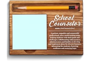 VIZUZI School Counselor Sticky Note Holder, School Counselor Gifts, Thank You Appreciation Quote Gifts for School Counselor Women Men Coworker Self-Stick Note Pad Holders ZSS25