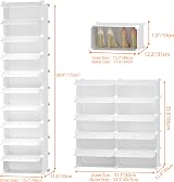HOMIDEC 10-Tier Shoe Rack Tall Narrow Door Dustproof Storage Cabinet view 3