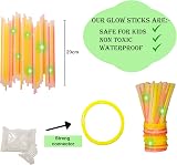 SHATCHI Glow Sticks 200Pcs 20cm Neon Party Bracelets Necklaces Connectors view 3