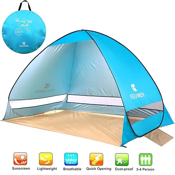 NOTENS StrandZelt, Automatisches Pop-up UV-Schutz Strandmuschel Familie Tragbares Wurfzelte Sonnenschutz Outdoor Campingzelt 