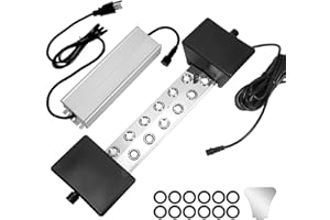 TEPU Mist Maker 12 Head Ultrasonic Pond Fogger, 9000ml/H 400W, ultrasonic fogger with Float IP67 Waterproof Power Supply for Halloween Decoration Rockery Fishtank Landscape