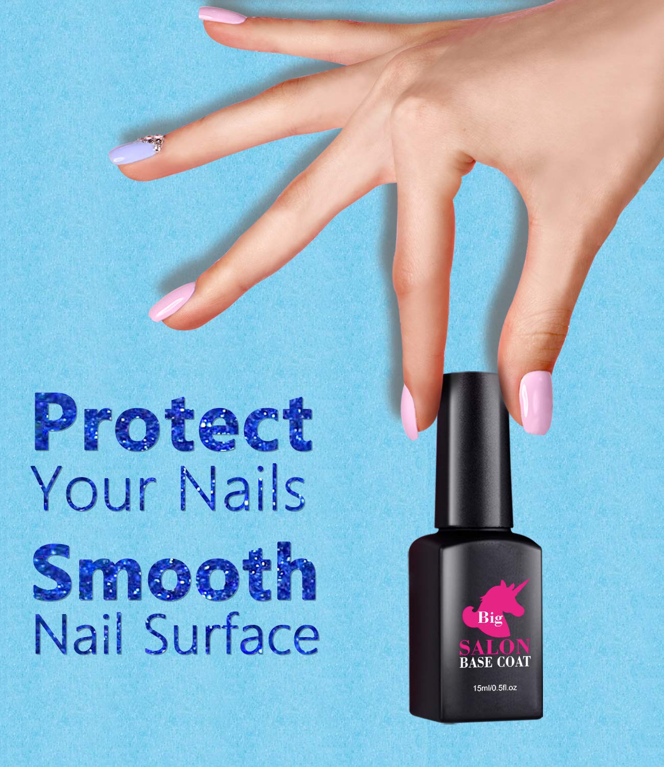 Gel Polish Top and Base Coat - iMethod No Wipe Top Coat and Base Coat Set, for UV LED Gel Nail Polish, Long Lasting and Shine Finish, 2 Packs : Beauty