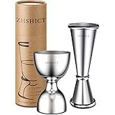 2 Pack Jigger for Bartending,Premium Bell Jigge and Japanese Jiggers,Double cocktail Jigger Premium 304 Stainless Steel jigger 2 0Z 1OZ with Measurements inside