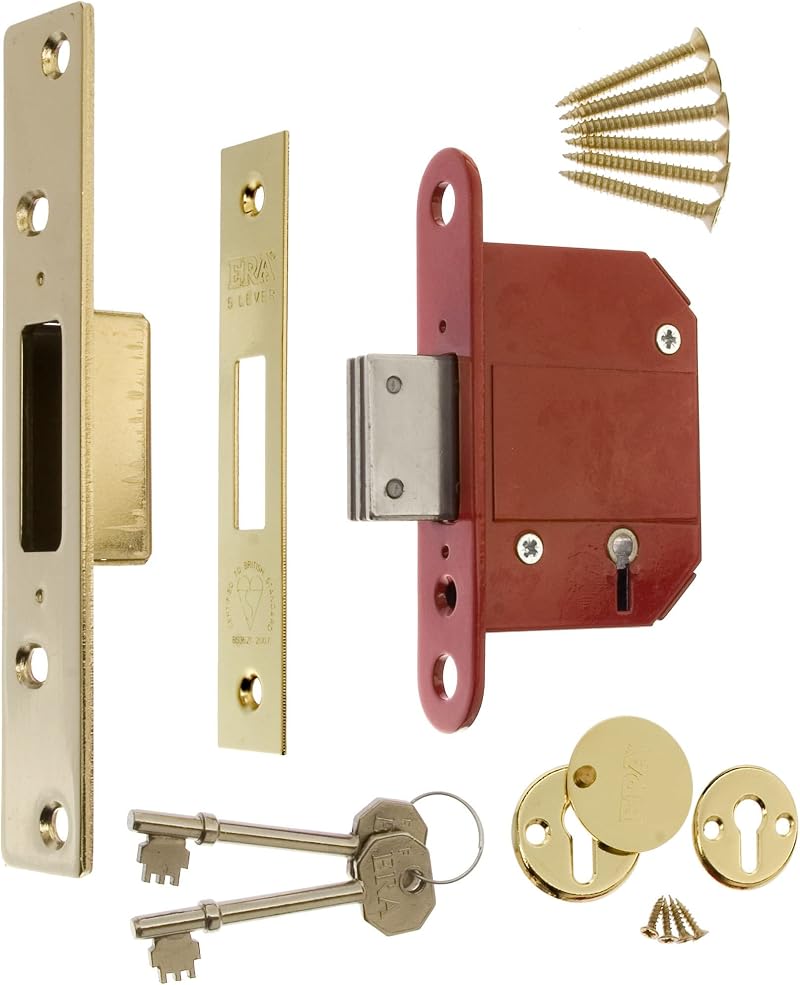 ERA Fortress 261-31A 2.5in 64mm 5 Lever Mortice Deadlock Brass
