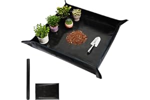 WONDMALL 39.4" x 39.4" Large Plant Repotting Mat for Indoor Plants, Portable and Foldable Gardening mat, Waterproof Transplanting Potting Mat in Garden Outdoor