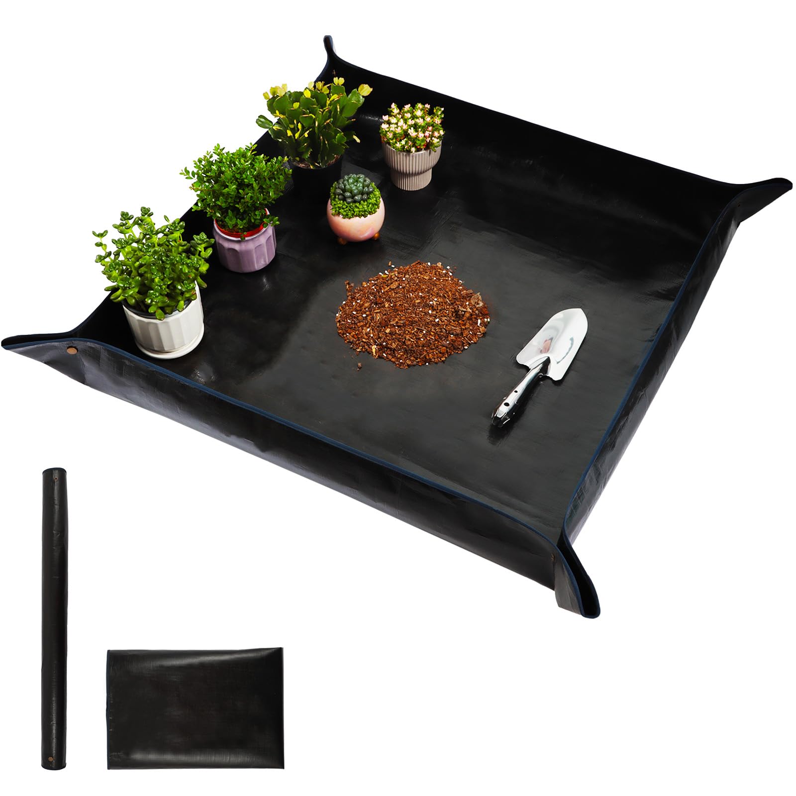 Photo 1 of 39.4" x 39.4" Large Plant Repotting Mat for Indoor Plants, Portable and Foldable Gardening mat, Waterproof Transplanting Potting Mat in Garden Outdoor