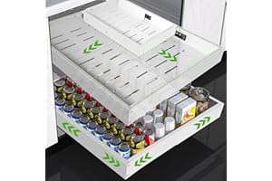 2Pack Pull out Cabinet Organizer 22.5" Deep, Extendable Depth (16.5"-22.5") & Width (11.6"-19.3"), Slide Out Cabinet Roll Out