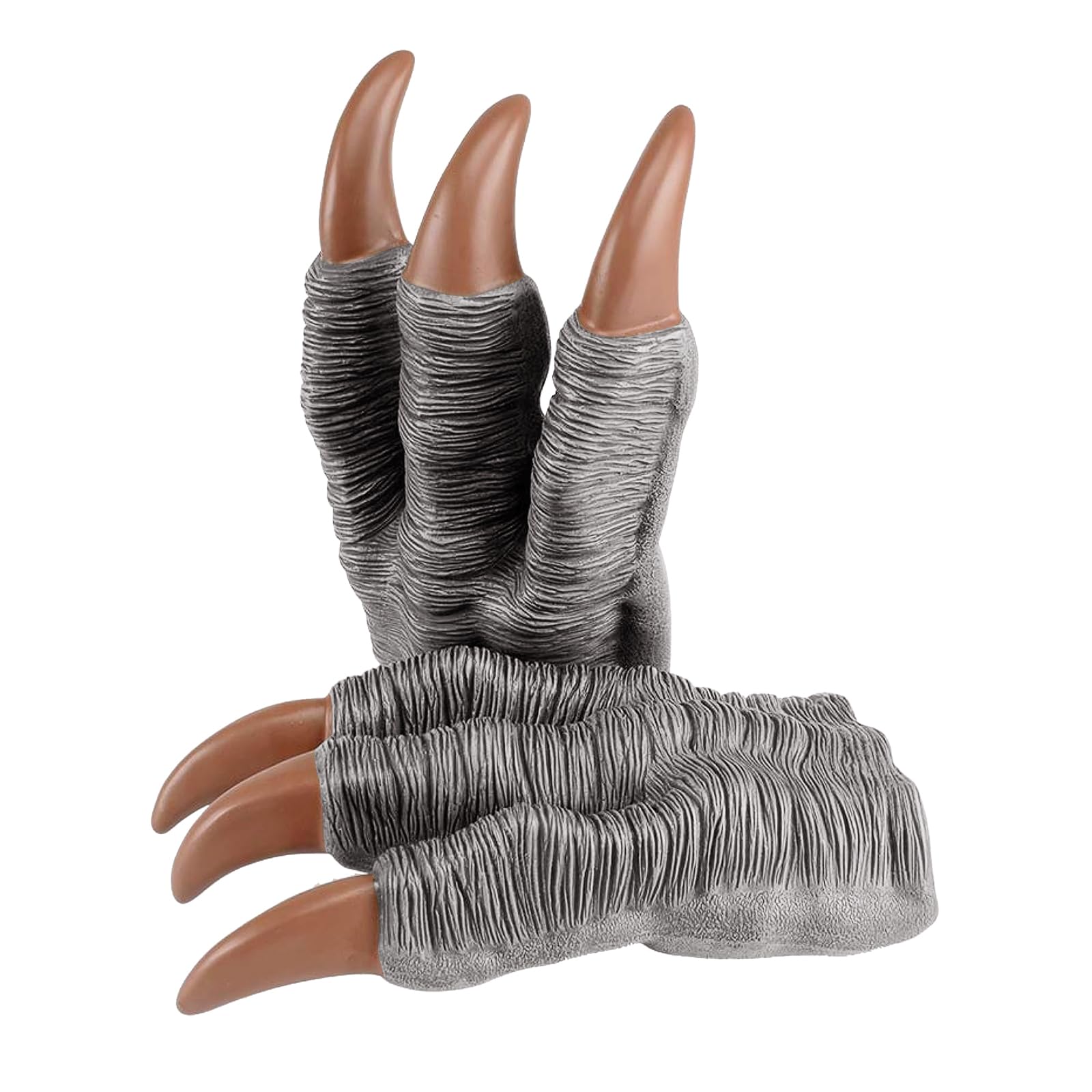 Faxianther Men Women Realistic Dinosaur Claw Gloves Velociraptor Tyrannosaurus 3 Fingers Paw Gloves Cosplay Halloween Pretend Play Costume Accessories Werewolf Animal Claw Mittens Props