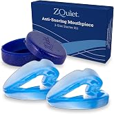 ZQuiet Anti-Snoring Mouthpiece 2-Size Starter Pack, Blue | Snoring Mouthguard, Living Hinge Technology, All-Night Comfort for Easy Breathing, No Boiling or Molding, FDA-Cleared
