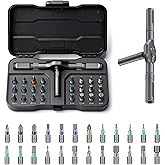 24 in 1 Magnetic Ratchet Screwdriver Set, Multi Bit DIY Magnetic Screwdriver Set with Detachable Ratchet Handle, Portable Precision Repair Tool Kit for Furniture, Electronics, Bicycle