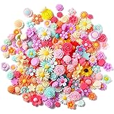 X Hot Popcorn Flatback Resin Flower Charms Random Slime Charms Flatback Cabochons Daisy Embellishment for Diy Scrapbooking Hair Clip Phone Case Decor