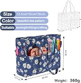 Coopay Knitting Tote Bag Daisy Craft Bag for Knitting Crochet Sewing 14x36x30cm view 3