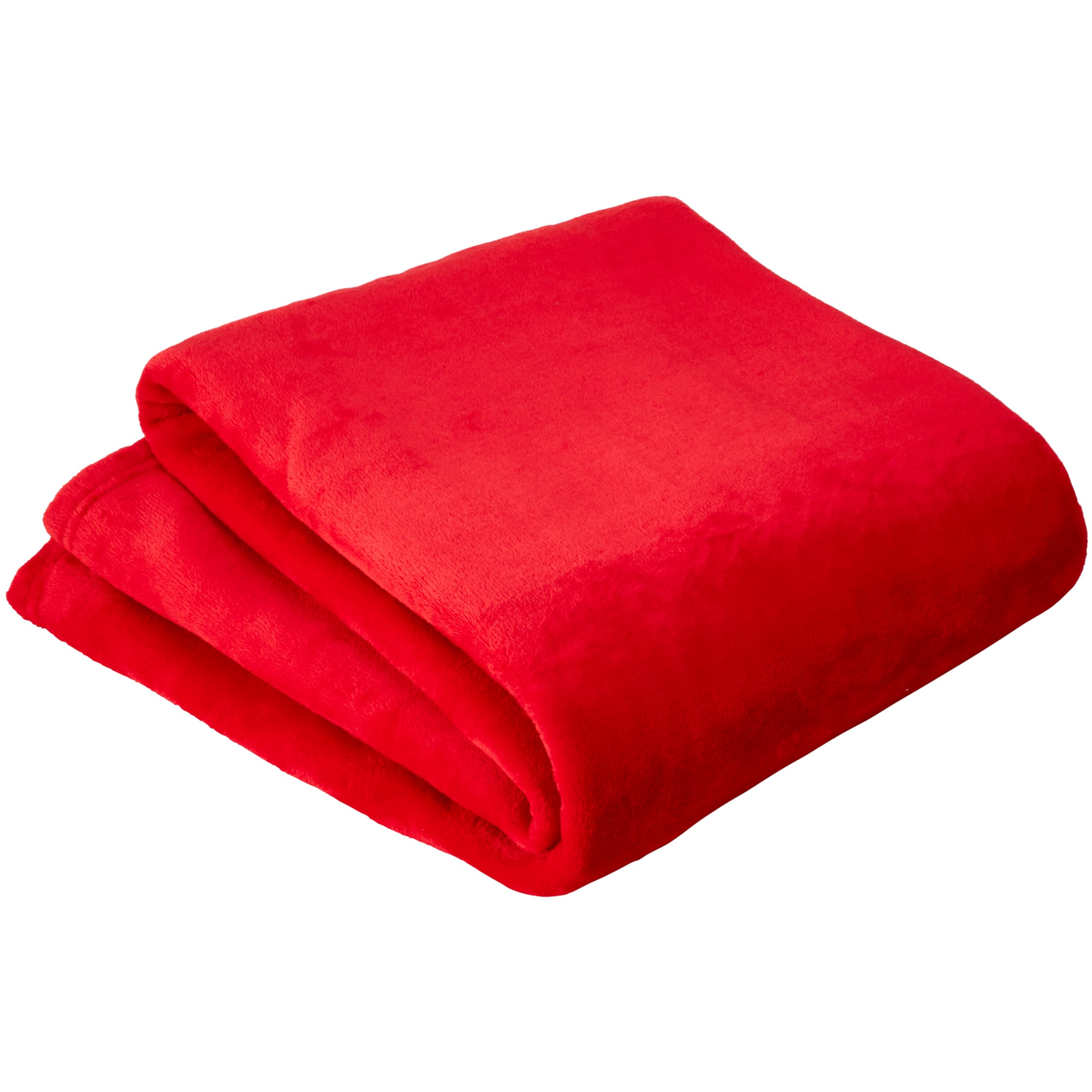 Olivia Rocco Flannel Fleece Throw Blanket Super Soft Warm Fluffy for Bed Sofa Couch Chair Lightweight and Cozy Solid Design, 200 x 240 cm Red