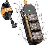 Outdoor Power Strip Weatherproof 6 FT Outdoor