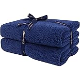 Everplush Diamond Collection Extra Large Bath Towel Sheet – 2 PK, Super Soft & Highly Absorbent, Quick-Drying, Oversized & Thick. Perfect for Bathroom, Pool, Swimming Use (Navy, 35" x 66" 2PK)