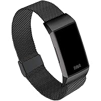 MNBVCXZ Metal Bands Compatible with Fitbit Charge 4 / Fitbit Charge 3 / Fitbit Charge 3 SE Bands, Adjustable Stainless…