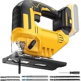 Cordless Jig Saw for Dewalt 20v Max Battery, Brushless Orbital Jigsaw, 0°- 45° Bevel Cuts, Lightweight 3 Orbital Settings wit