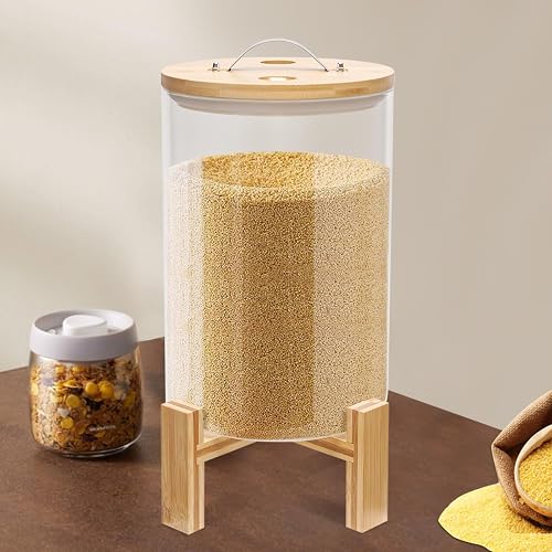 Flask Container Rice GXFCHYL Rice Dispenser Glass, Rice Storage Container, Flour and Cereal ...