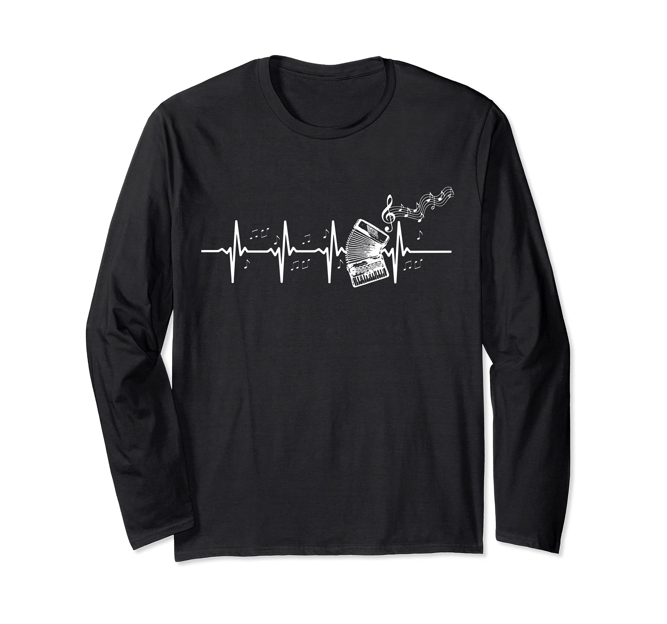 Heartbeat Palpitations Accordion Instrument Long Sleeve T-Shirt