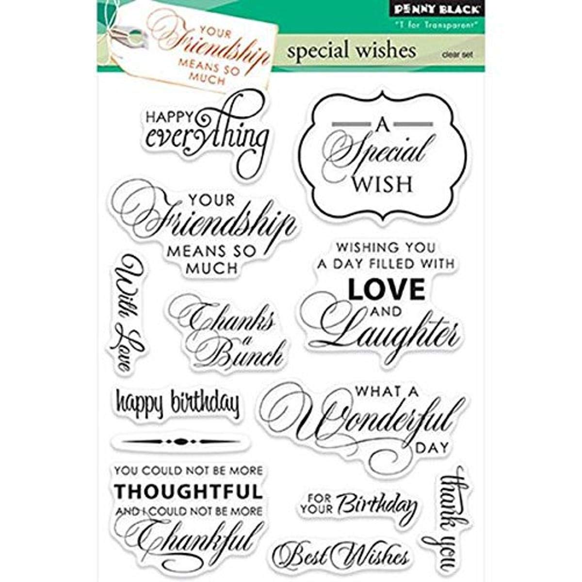 Penny Black Rubber Clear Stamps 5-inch x 6.5-inch Sheet-Special Wishes