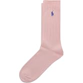 Polo Ralph Lauren Men's Cotton Ribbed Dress Crew Socks - 1 Pair Pack - Solid Color Cushioned Comfort