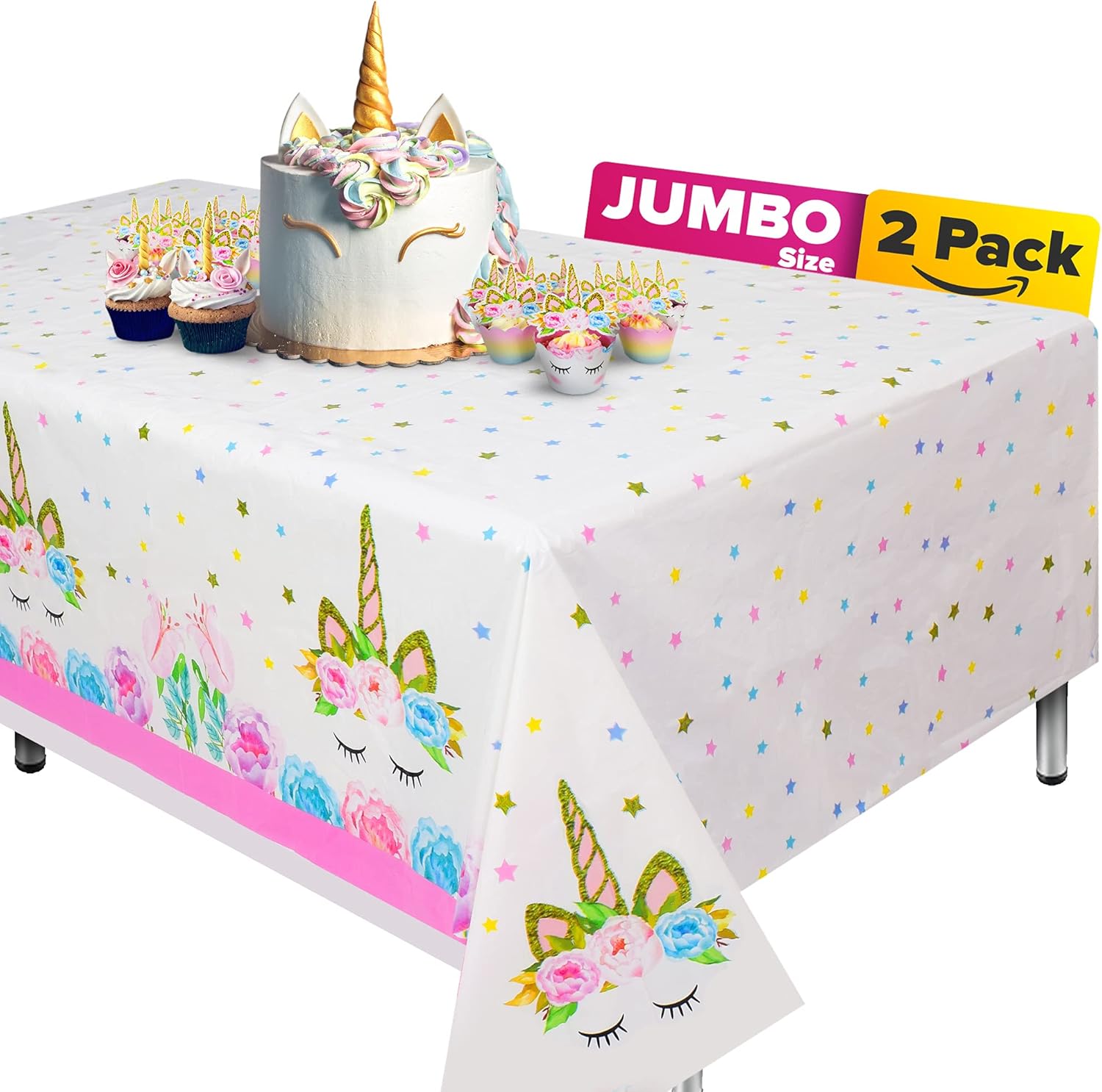 ExtraLarge Unicorn Tablecloth, Set of 2 Unicorn Table Cloth for