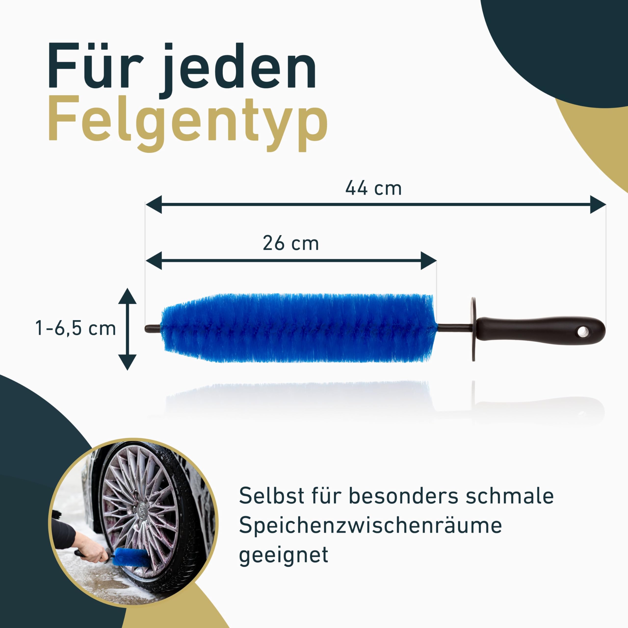 Aurum-Performance® Felgenbürste Auto 42 cm lang zur effektiven Autopflege 2