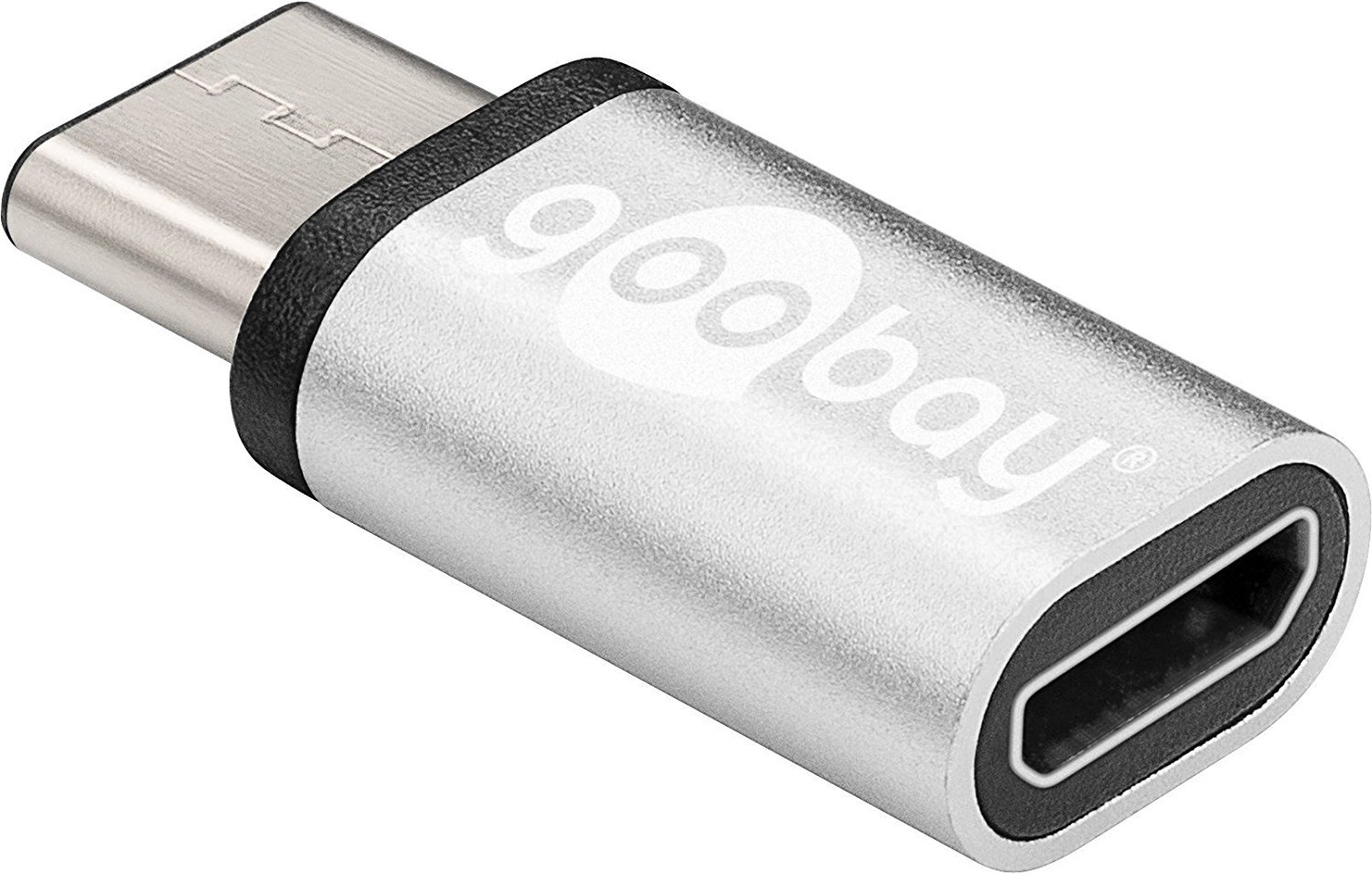Goobay 56636 USB-C to USB 2.0 Micro-B Adapter, Silver