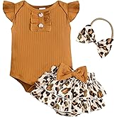 ABCRR Newborn Baby Girl Clothes Infant Summer Outfits Flying Sleeves Romper and Flora Skirt Set for 0-3-6-12-18 Months