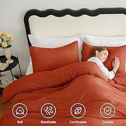 CozyLux Terracotta King Size Comforter Set, 3