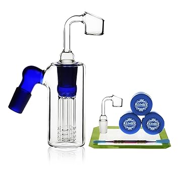 REANICE Glas Vorkühler 18.8mm joint Bong Glass Pipe Filter bong bowls Ice Bong Perkolator blau (Für Öl)