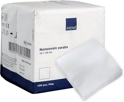 ABENA Gauze Pads 100 Individually Packed 10x10cm Non-Woven Dressings