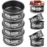 HONGBAKE 4 Inch Springform Pans, Mini Cheesecake Pans with 200 Pcs Parchment Paper Liners, Nonstick Mini Cheesecake Pans Remo