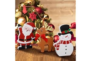 FENYUAN Snowman Christmas Decorations Indoor, Cute Snowman Santa Claus Reindeer Winter Tiered Tray Decor, Wooden Xmas Tabletop Ornaments Decoration for Christmas Winter Party Home Office Kitchen Shelf